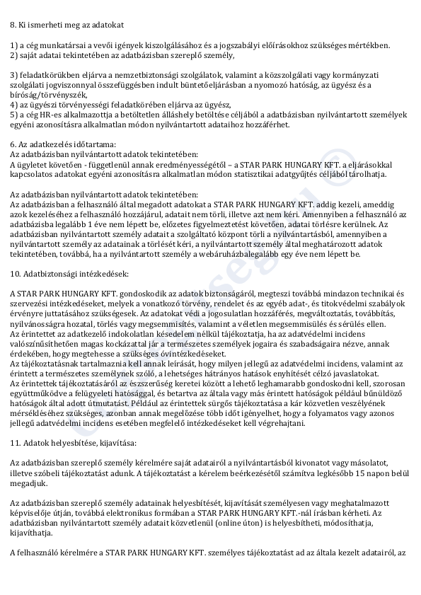 Adatkezelési tájékoztató 3. oldal