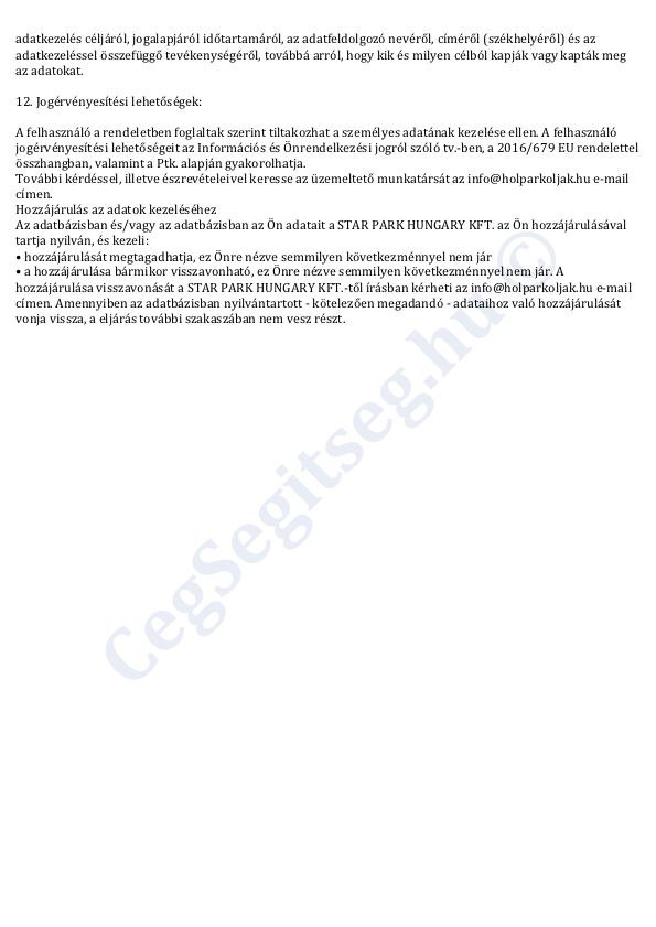 Adatkezelési tájékoztató 4. oldal